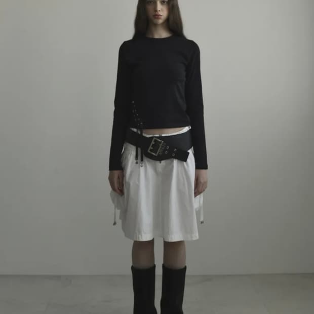 Eyelet T-shirt 001(Bla