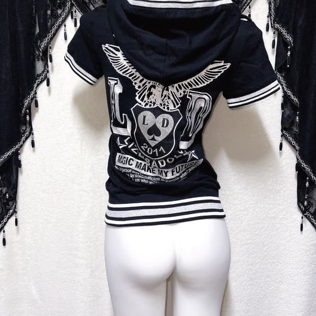 리즈리사돌 y2k 와투케 펑크 갸루 키치 반팔 후드집업 헤이세이 핀터