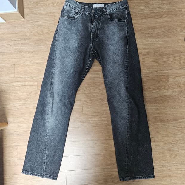 애프터프레이 스트레이트 워시드 데님 진스 차콜 m