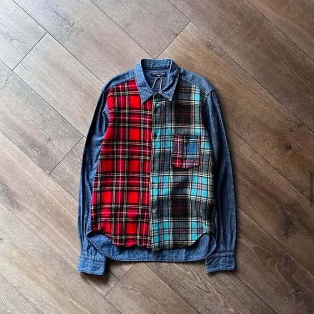 Wool Check Denim Shirts 