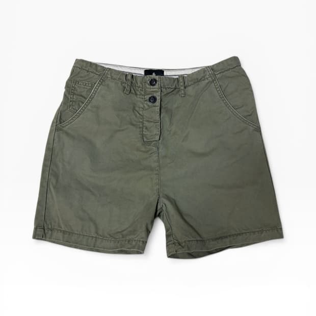 버튼 코튼 하프 팬츠