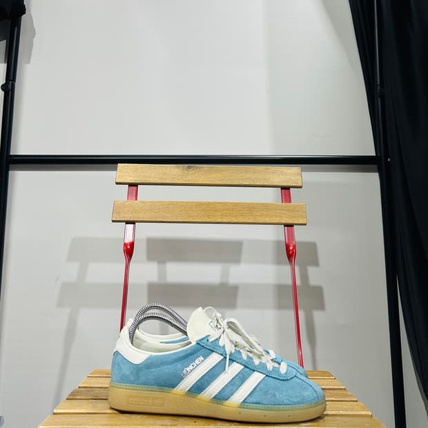 245) 아디다스 운동화 여성 여자 신발 뮌헨 스카이블루 스웨이드