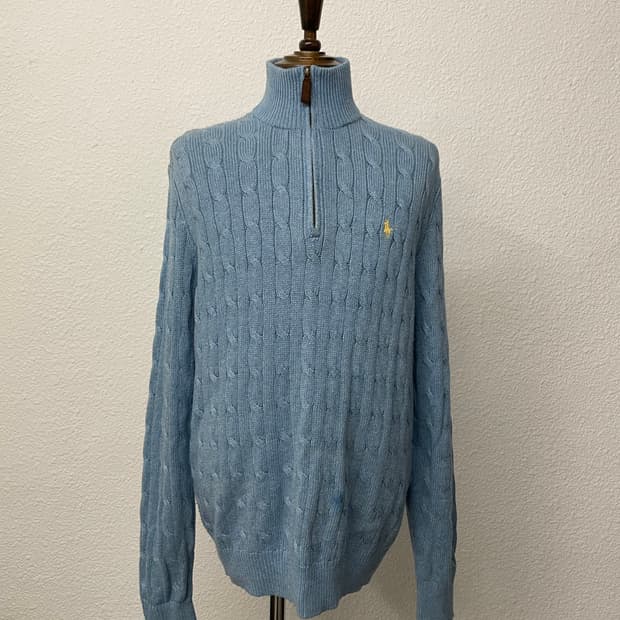 폴러 반집업 니트 Large