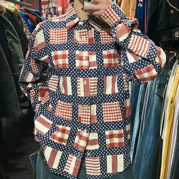 [IM]타미 힐피거 패치워크 셔츠