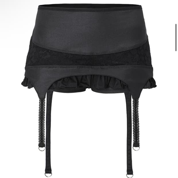 Threetimes lace garter skirt black