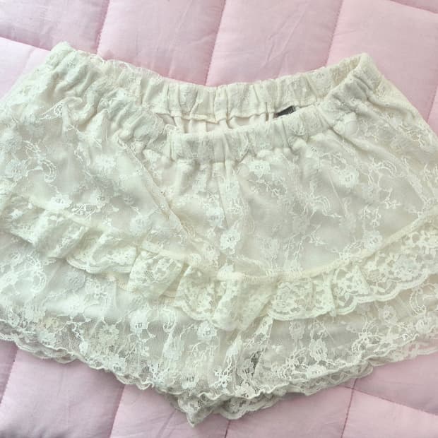 히메갸루 레이스 프릴 큐롯 갸루 빈티지 리즈리사 깔