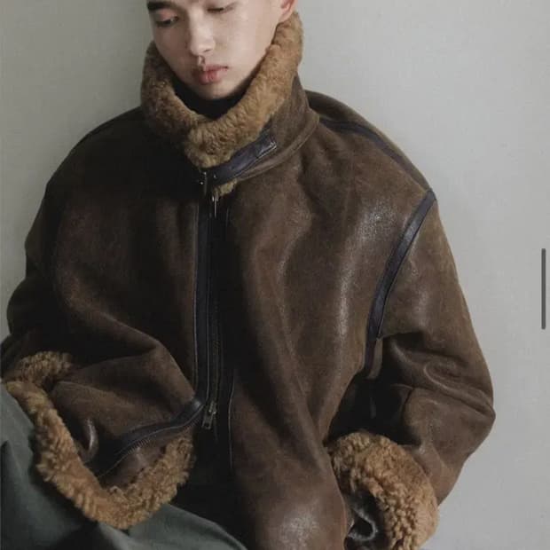 오웬베리 블랭크룸 에비에이터 무스탕 브라운 44