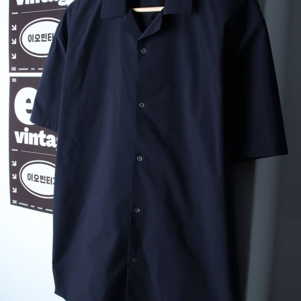 (L-XL) 더니트컴퍼니 반팔 카라 티셔츠 셔츠 남방 네이비-H32747