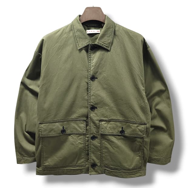 [L] 유니클로 X 마르니 카키 오버사이즈 워크자켓