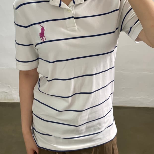 랄프로렌 골프 스트라이프 반팔 카라티 M