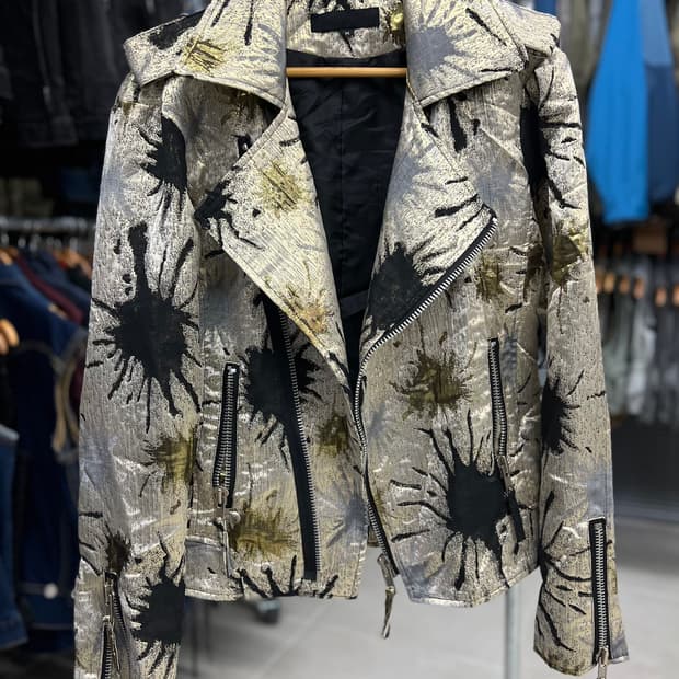 골드블랙 총탄 라이더자켓 