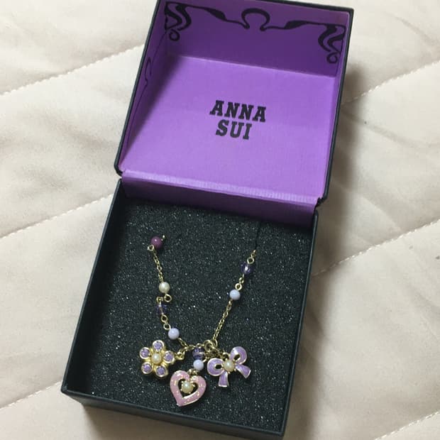 (정품) 안나수이 목걸이 레이어드 진주 꽃 리본 하트 나비 갸루 히메