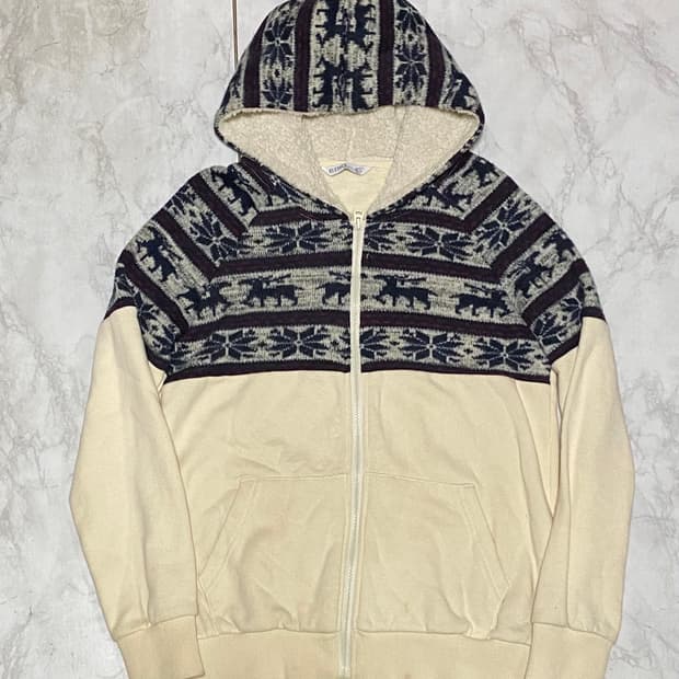 노르딕 패턴 후드집업 코위찬 스타일 95 사이즈