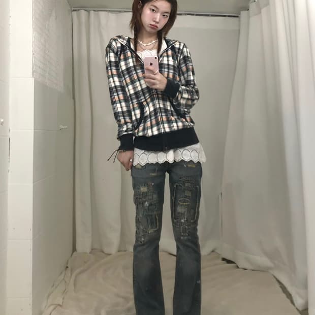빈티지 모리걸 캐주얼 하구미 코디 세트