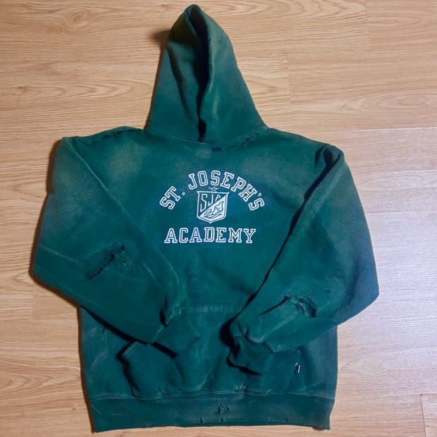 90s made in usa russell 러셀 선페이드 후드 L