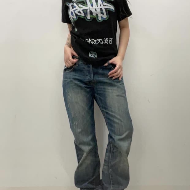 Ed Hardy washing denim back point Pants