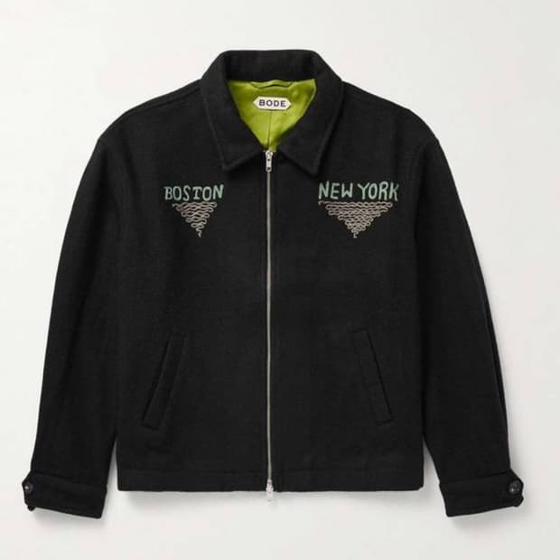 Bode embroidered wool-blend jacket