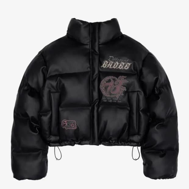 배디 레더 숏패딩 M