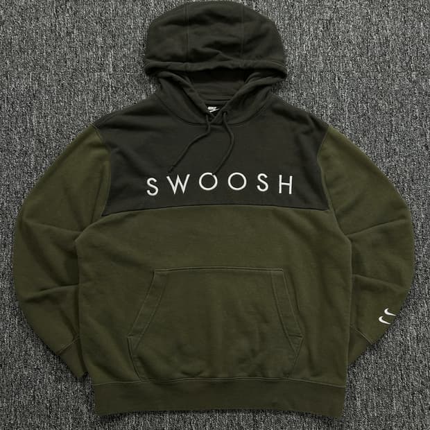 나이키 더블 스우시 카키 후드티 XL