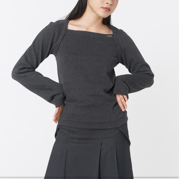 미세키서울 볼레로 레이어드 롱슬리브 니트