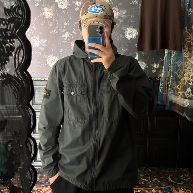 a261) 스톤아일랜드 가먼트 다잉 후드자켓