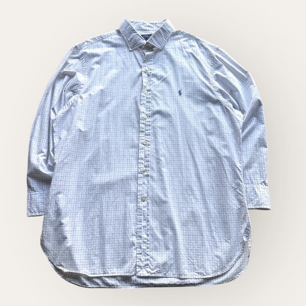 폴로랄프로렌 화이트 체크 셔츠 