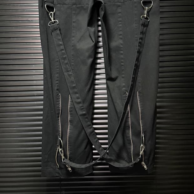 마에다 류토 벨트 고리 사슬 블랙 고스 펑크 로리 갸류 와이드 조거 밴딩