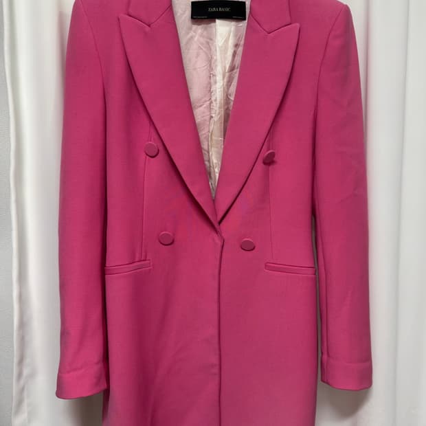 zara 자라 베이직 핑크 더블버튼 자켓
