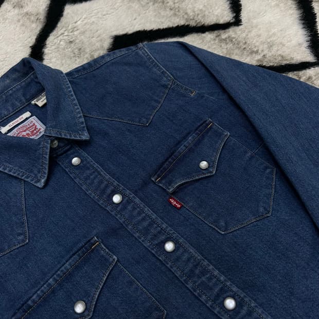 [XS]리바이스 클래식핏 웨스턴 데님셔츠/진청