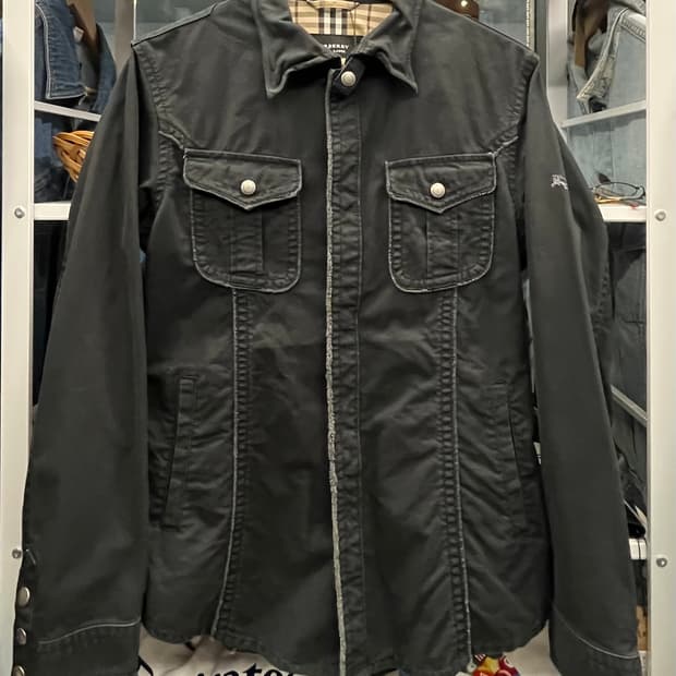 버버리 블랙 라벨 블랙 셔츠 자켓