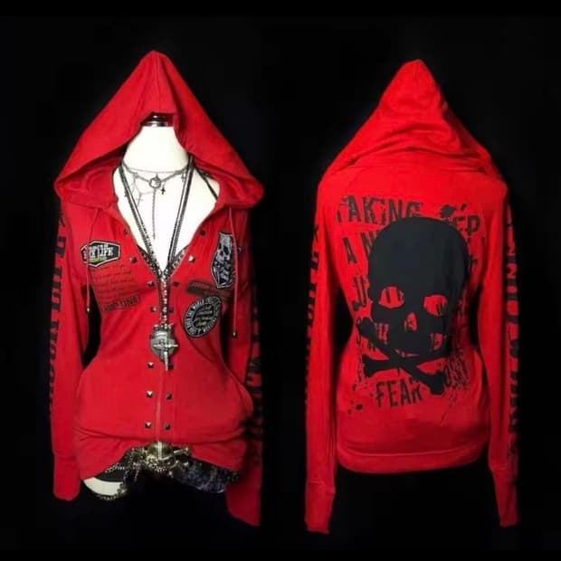 펑크 y2k 후드집업