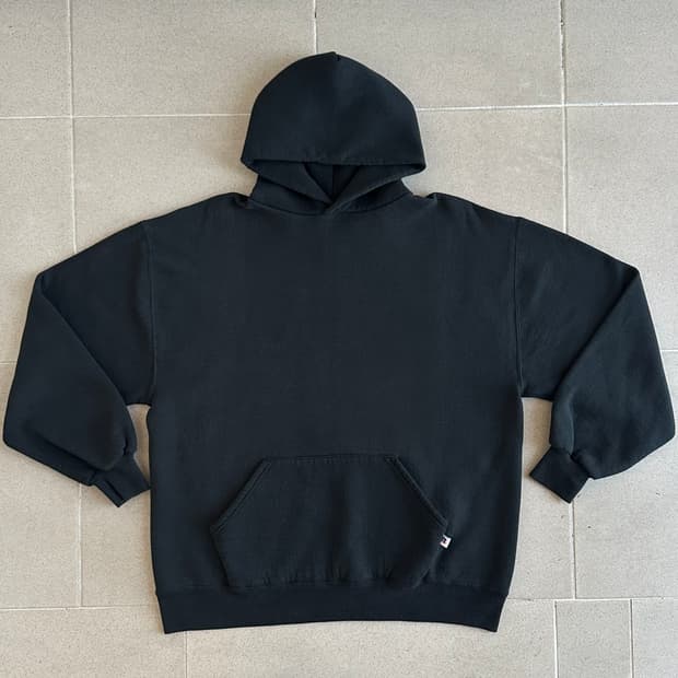 90s 빈티지 러셀 후드 블랙 XL USA