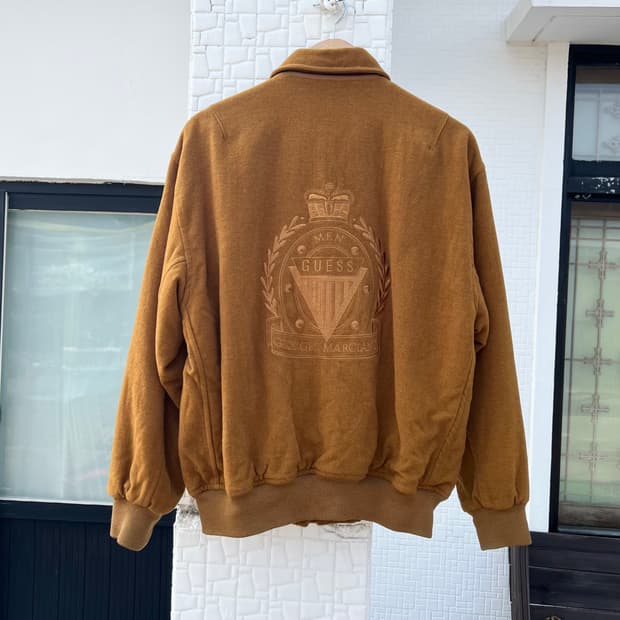 90s 게스 울 바시티 자켓