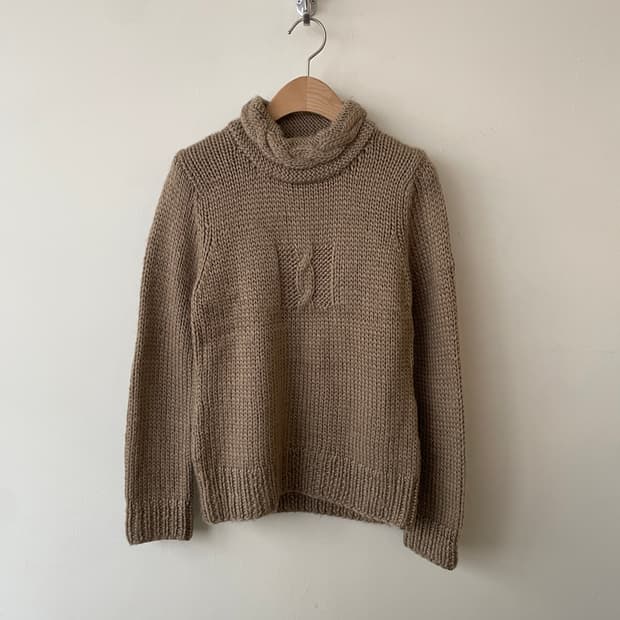 vintage brown twist neck knit