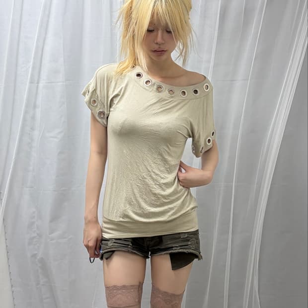 [MICHAEL KORS] Big Eyelet  T-shirt