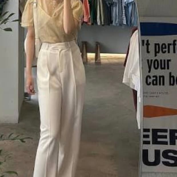 Deef house 아이보리 핀턱 와이드 슬랙스 S/48