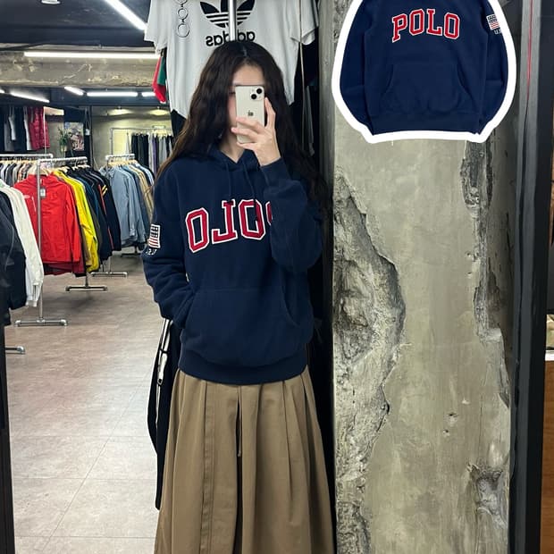 폴로 랄프로렌 플리스 후드티 네이비 S #csz2316