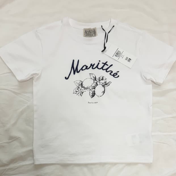 [새 상품] 마리떼 레몬 크롭 반팔티 s