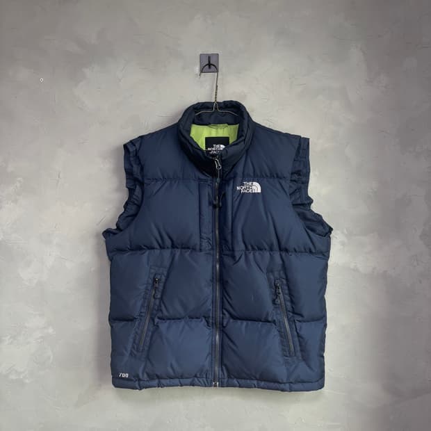 노스페이스 700 구스다운 패딩조끼 네이비