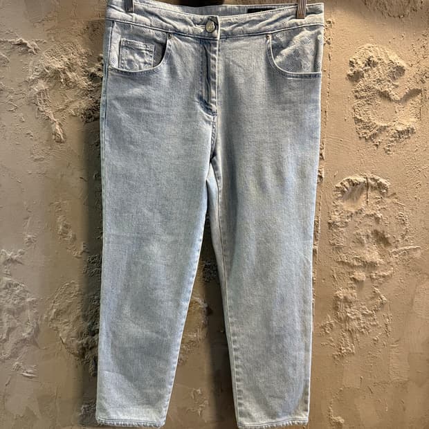 30in 랑방컬렉션 LANVIN 자수 로고 데님 팬츠 라이트블루