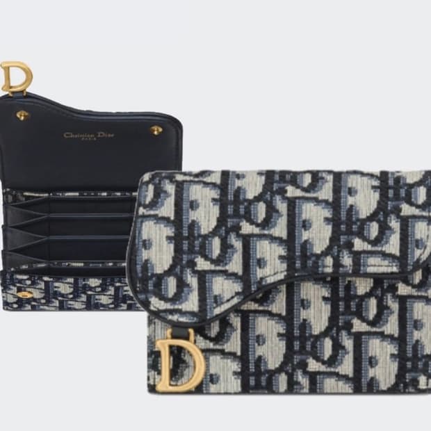 디올 오블리크 새들 아코디언 카드지갑