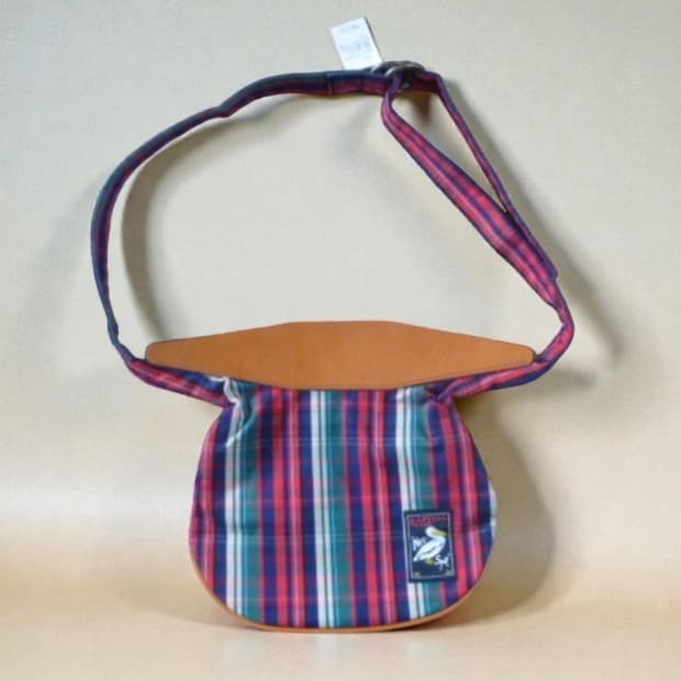 (새상품, 택o) Kapital 캐피탈 펠리컨 퍼플 체크 숄더백