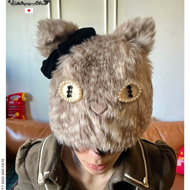 CA4LA Archive Cats Jewel&Ribbon Fur Hat