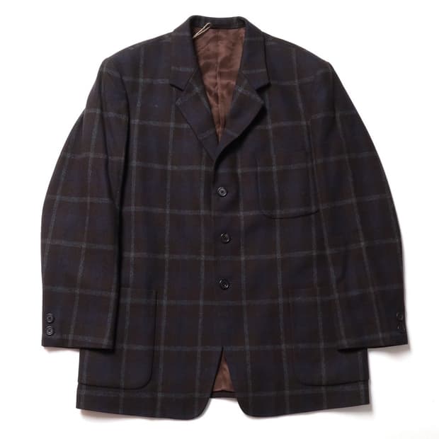 Y's for men Check Pattern 3B Wool Blazer