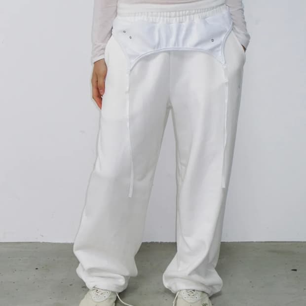 41PRAY 사일프레이 레이어드 스웻 팬츠 트레이닝 츄리닝 조거 와이드