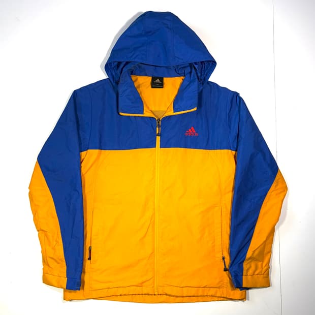 아디다스 블루 옐로우 바람막이 100