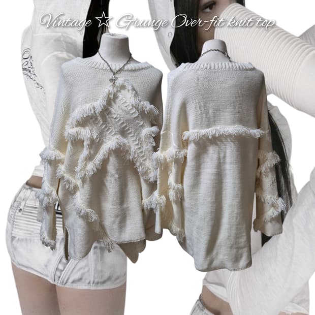 Vintage ☆ Grunge Over-fit knit top
