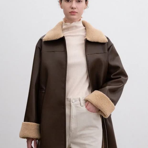 Le 르 가죽 무스탕 반코트