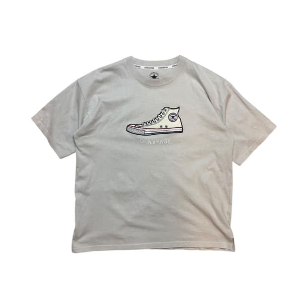 (M) 컨버스 JPN 자수 패치 반팔 티셔츠 T-020
