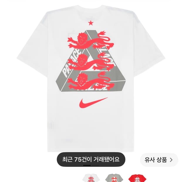 팔라스 x 나이키 잉글랜드 티셔츠 화이트 L